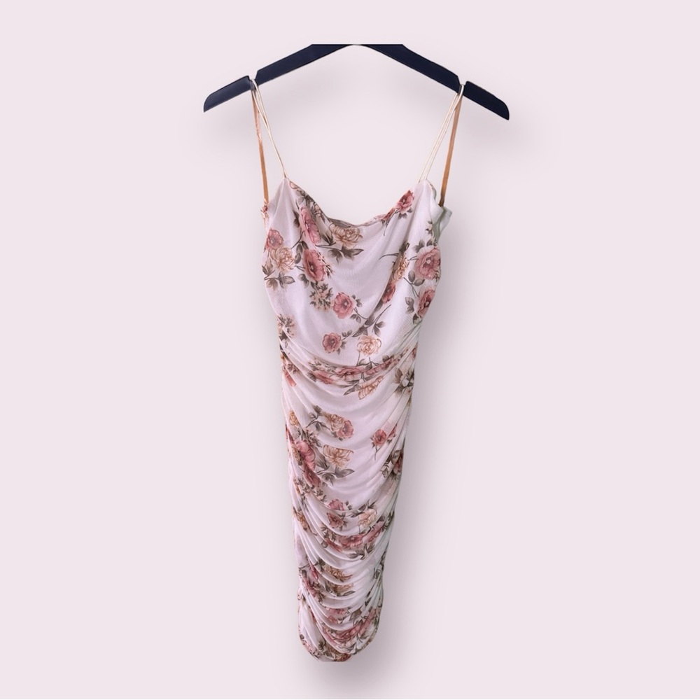 Windsor White Floral Ruched Dress